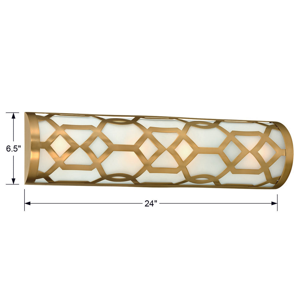 ##Antique Hardware## Libby Langdon Jennings Integrated LED Aged Brass Bathroom Vanity