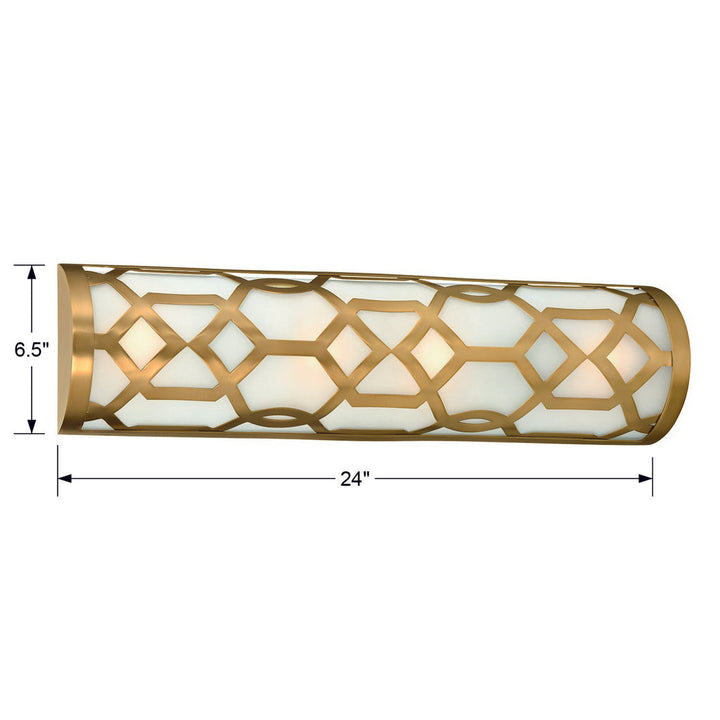 ##Antique Hardware## Libby Langdon Jennings Integrated LED Aged Brass Bathroom Vanity