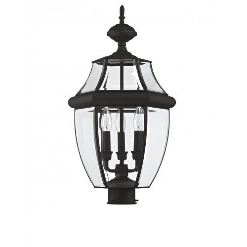 ##Antique Hardware## 3 Light Black Outdoor Post Top Lantern