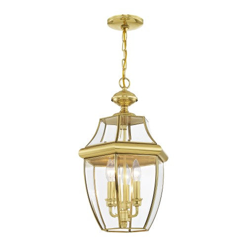 ##Antique Hardware## 3 Light Polished Brass Outdoor Lantern
