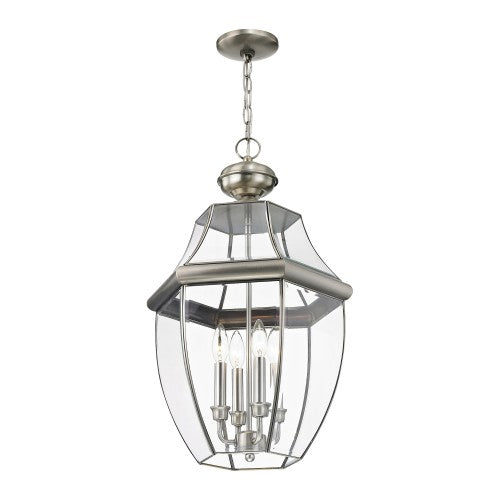 ##Antique Hardware## 4 Light Brushed Nickel Outdoor Lantern