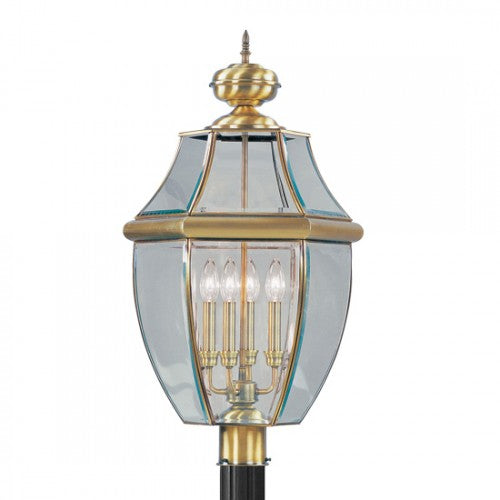 Antique Hardware 4 Light Antique Brass Outdoor Post Top Lantern Post