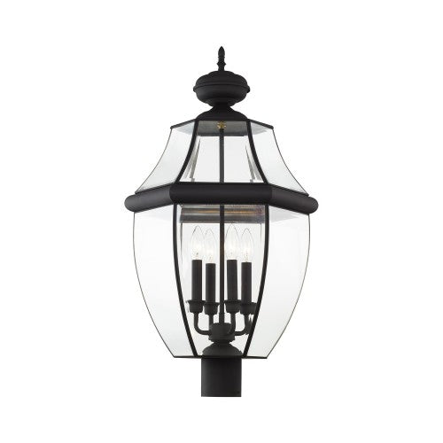 Antique Hardware 4 Light Black Outdoor Post Top Lantern Post