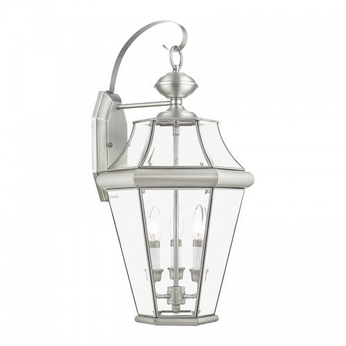 ##Antique Hardware## 3 Light BN Outdoor Wall Lantern