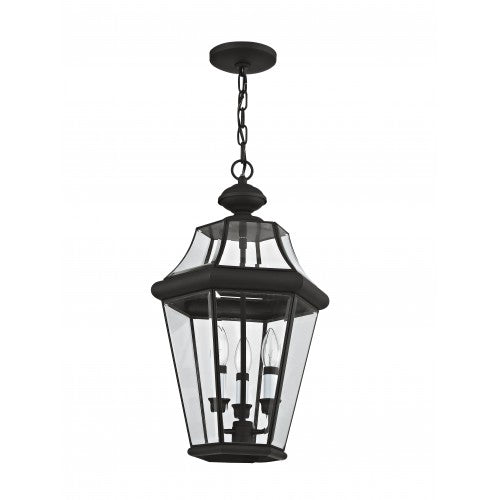 ##Antique Hardware## 3 Light Black Outdoor Lantern