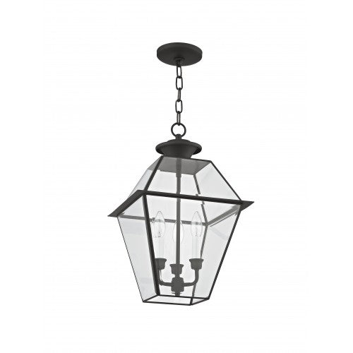 ##Antique Hardware## 3 Light Black Outdoor Lantern