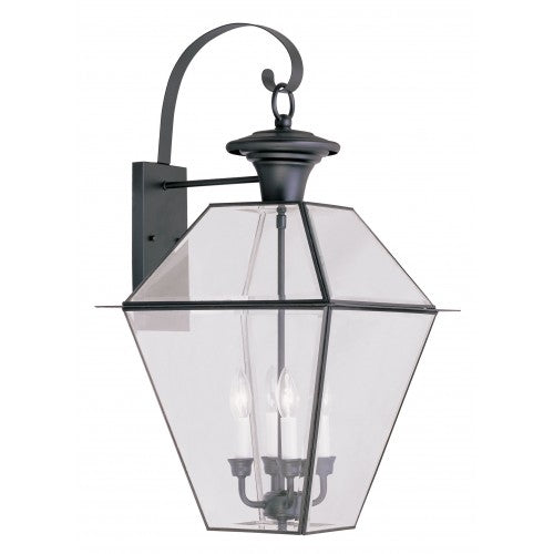 ##Antique Hardware## 4 Light Black Outdoor Wall Lantern