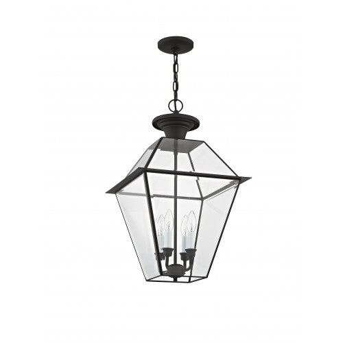 ##Antique Hardware## 4 Light Black Outdoor Lantern