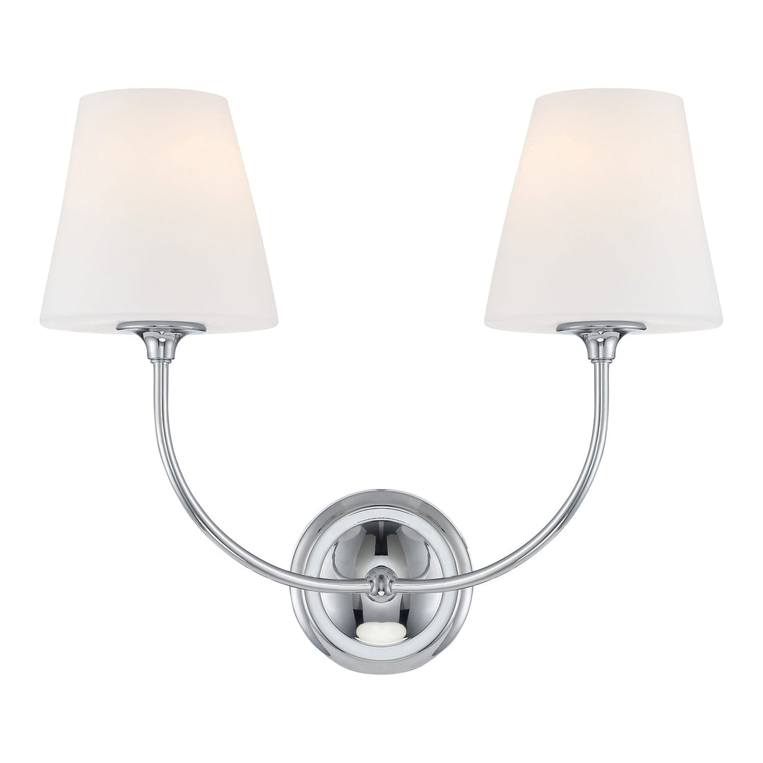 ##Antique Hardware## Libby Langdon Sylvan 2 Light Polished Chrome Sconce