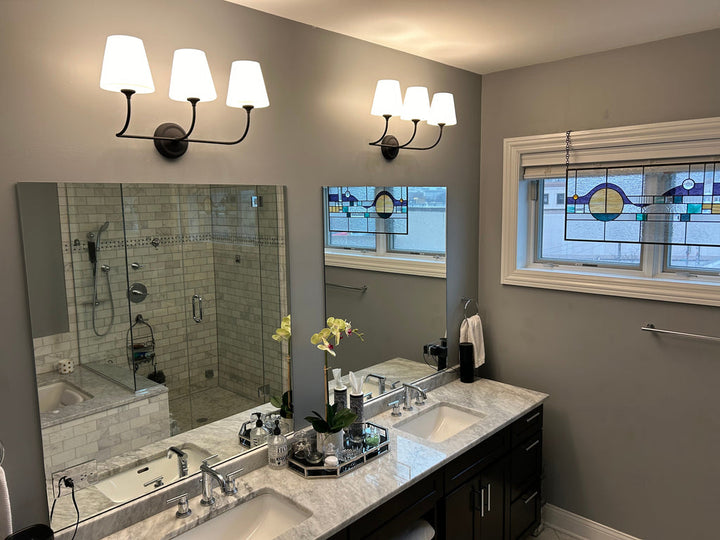 ##Antique Hardware## Libby Langdon Sylvan 3 Light Black Forged Bathroom Vanity