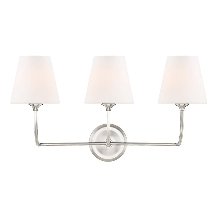 ##Antique Hardware## Libby Langdon Sylvan 3 Light Brushed Nickel Bathroom Vanity