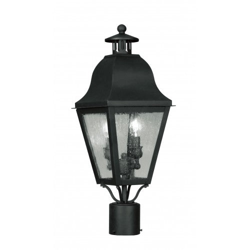 Antique Hardware 2 Light Black Outdoor Post Top Lantern Post