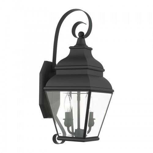 ##Antique Hardware## 2 Light Black Outdoor Wall Lantern