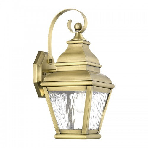 ##Antique Hardware## 1 Light Antique Brass Outdoor Wall Lantern