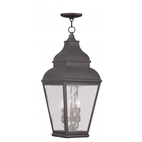 ##Antique Hardware## 3 Light Charcoal Outdoor Lantern