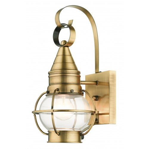##Antique Hardware## 1 Light Antique Brass Outdoor Wall Lantern