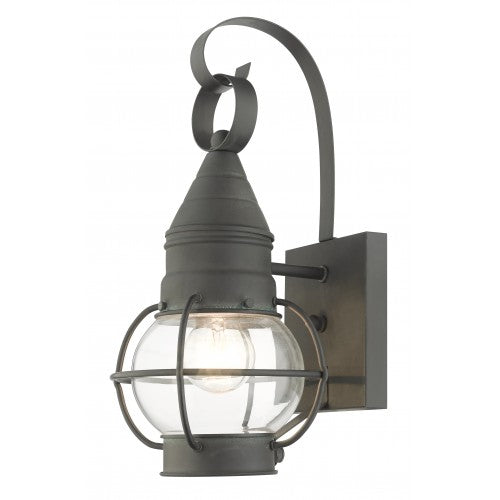 ##Antique Hardware## 1 Light Charcoal Outdoor Wall Lantern