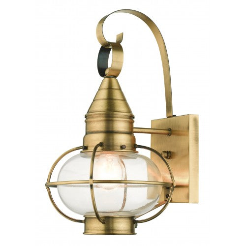 ##Antique Hardware## 1 Light Antique Brass Outdoor Wall Lantern