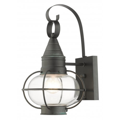 ##Antique Hardware## 1 Light Charcoal Outdoor Wall Lantern