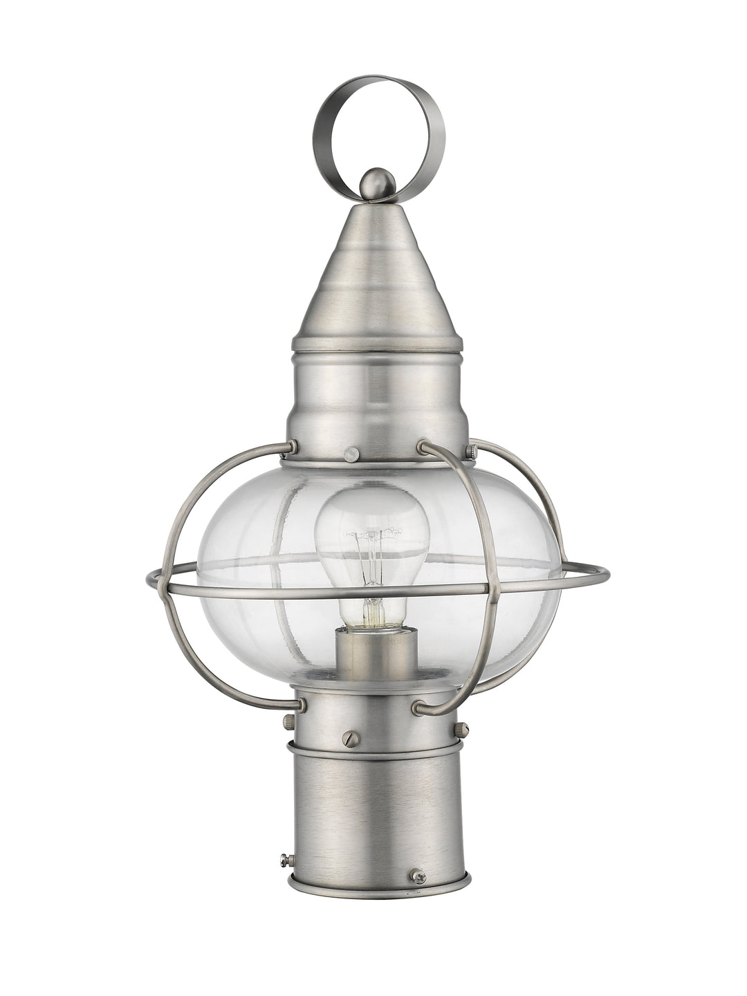 Antique Hardware 1 Light Brushed Nickel Outdoor Post Top Lantern Post