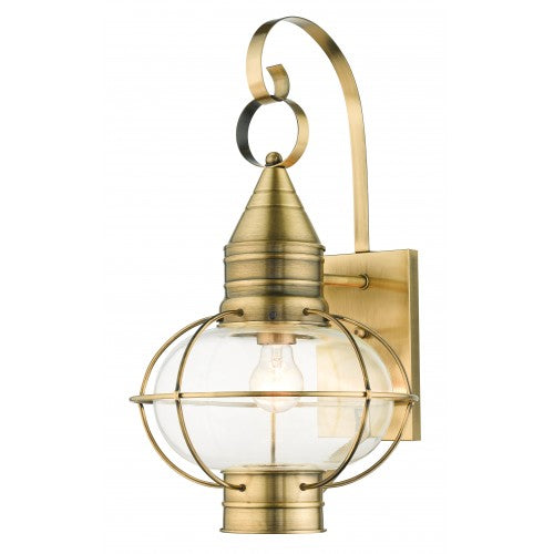 ##Antique Hardware## 1 Light Antique Brass Outdoor Wall Lantern