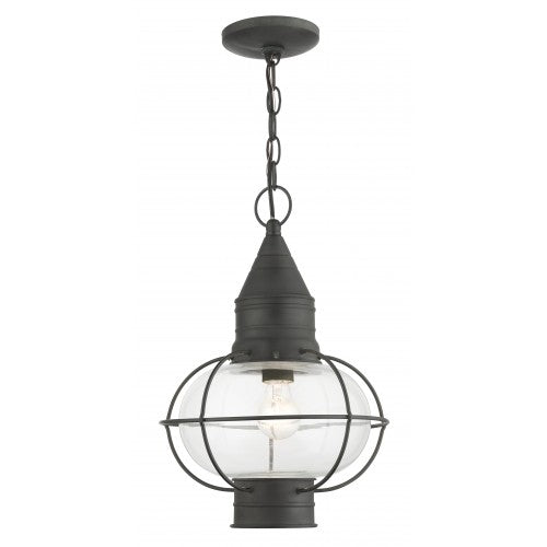 ##Antique Hardware## 1 Light Charcoal Outdoor Pendant Lantern