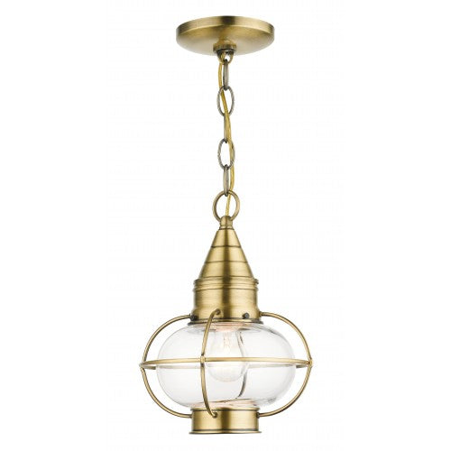 Antique Hardware 1 Light Antique Brass Outdoor Pendant Lantern Exterior