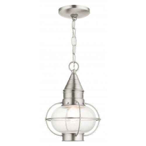 ##Antique Hardware## 1 Light Brushed Nickel Outdoor Pendant Lantern