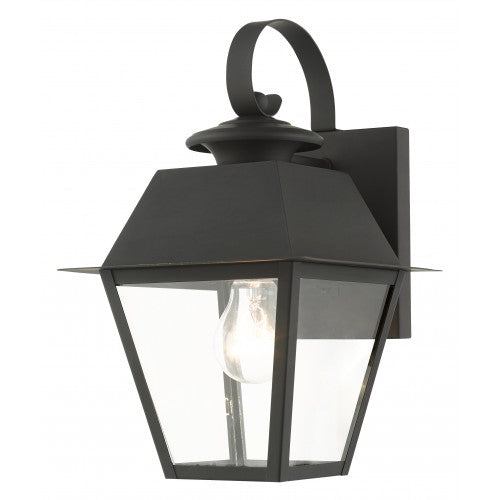 ##Antique Hardware## 1 Light Black Outdoor Wall Lantern