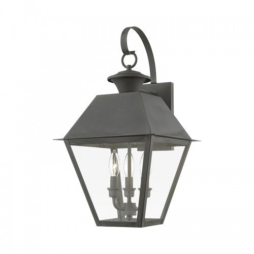 ##Antique Hardware## 3 Light Charcoal Outdoor Large Wall Lantern