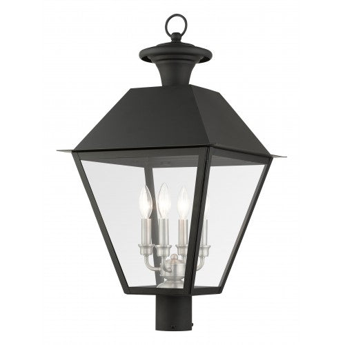 Antique Hardware 4 Light Black Outdoor Post Top Lantern Post