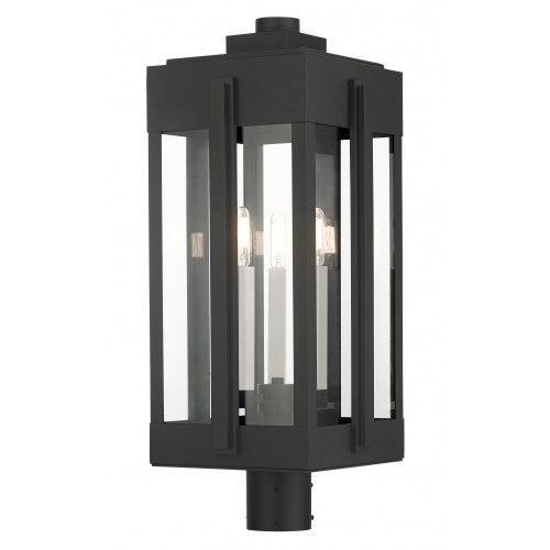 ##Antique Hardware## 3 Light Black Outdoor Post Top Lantern