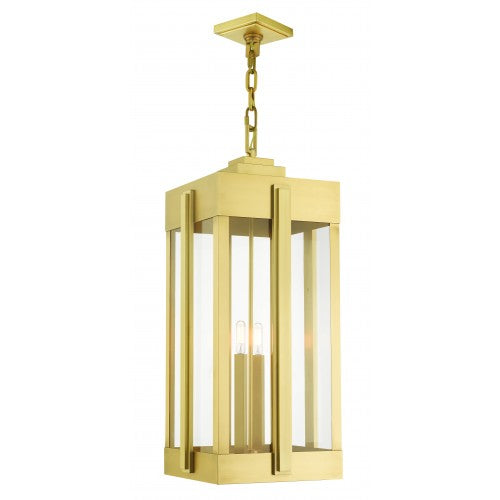##Antique Hardware## 4 Light Natural Brass Outdoor Pendant Lantern