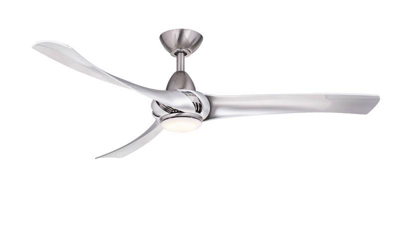 ##Antique Hardware## Droid LED Nickel Ceiling Fan