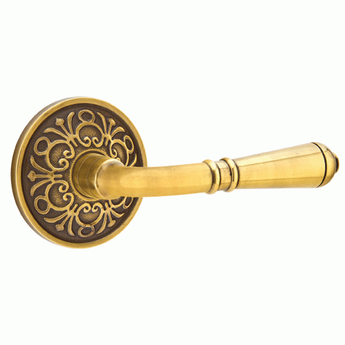 ##Antique Hardware## Emtek Solid Brass Turino Lever With Lancaster Rosette (Many Finishes Available)