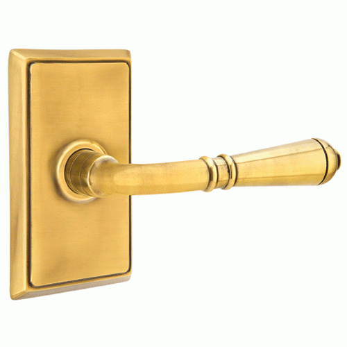 ##Antique Hardware## Emtek Solid Brass Turino Lever With Rectangular Rosette (Many Finishes Available)