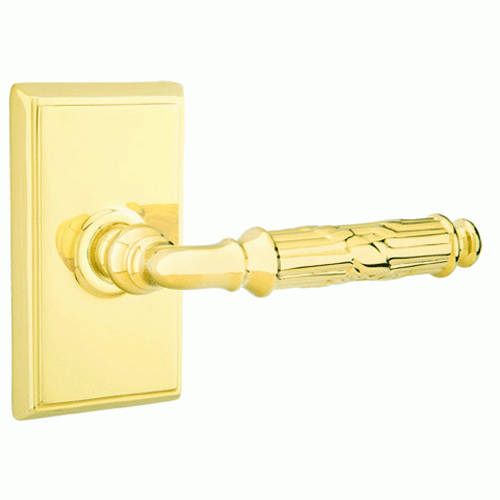 ##Antique Hardware## Solid Brass Ribbon & Reed Lever With Rectangular Rosette (Many Finishes Available)