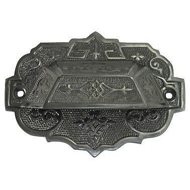 ##Antique Hardware## 4 3/8 Inch Overall (3 1/4 Inch c-c) Solid Brass Eastlake Cup & Bin Pull With Backplate