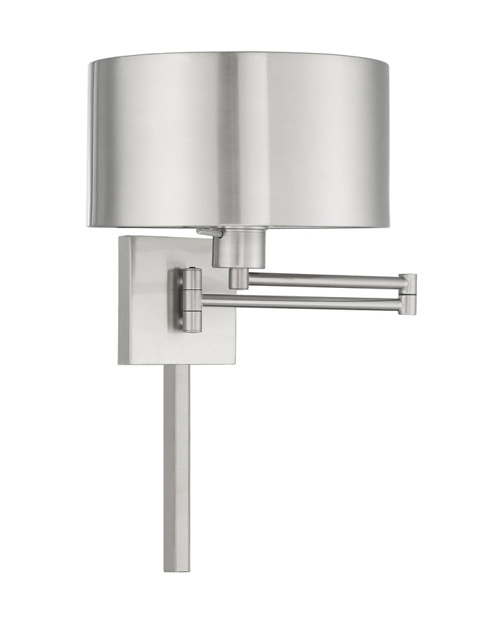##Antique Hardware## 1 Light Brushed Nickel Swing Arm Wall Lamp