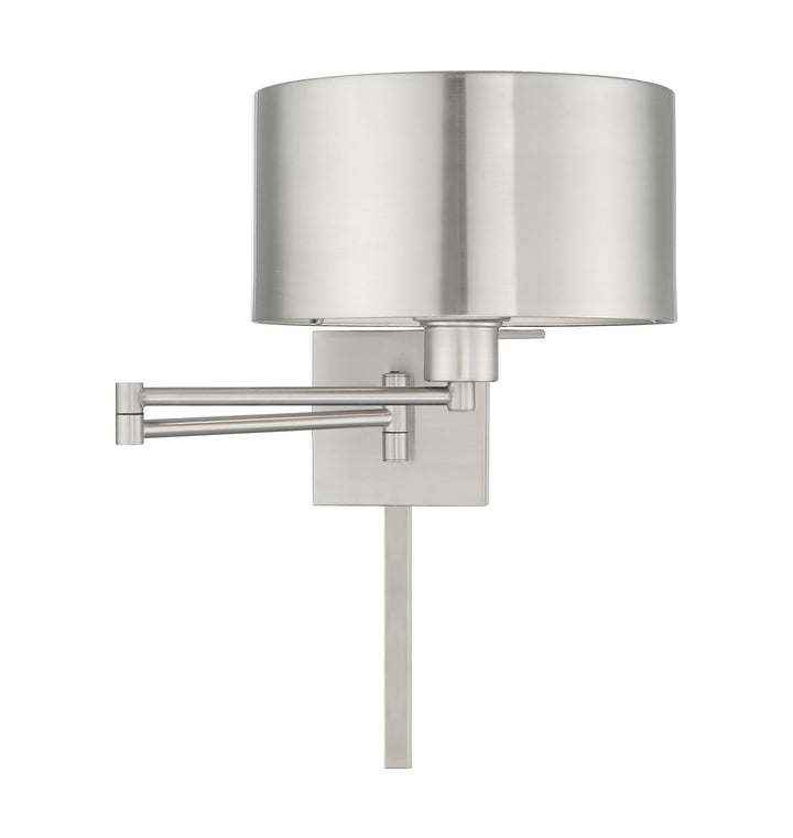 ##Antique Hardware## 1 Light Brushed Nickel Swing Arm Wall Lamp