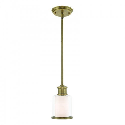 ##Antique Hardware## 1 Light Antique Brass Single Pendant