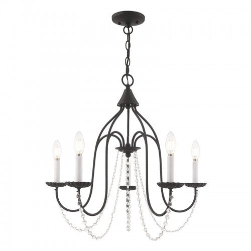##Antique Hardware## 5 Light Black Chandelier