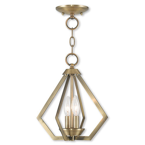##Antique Hardware## 2 Light Antique Brass Chandelier/Ceiling Mount