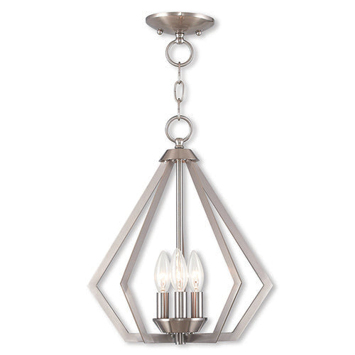 ##Antique Hardware## 3 Light Brushed Nickel Chandelier/Ceiling Mount