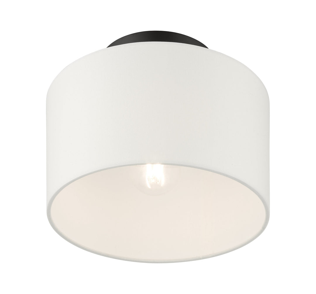 ##Antique Hardware## 1 Light Black Semi Flush