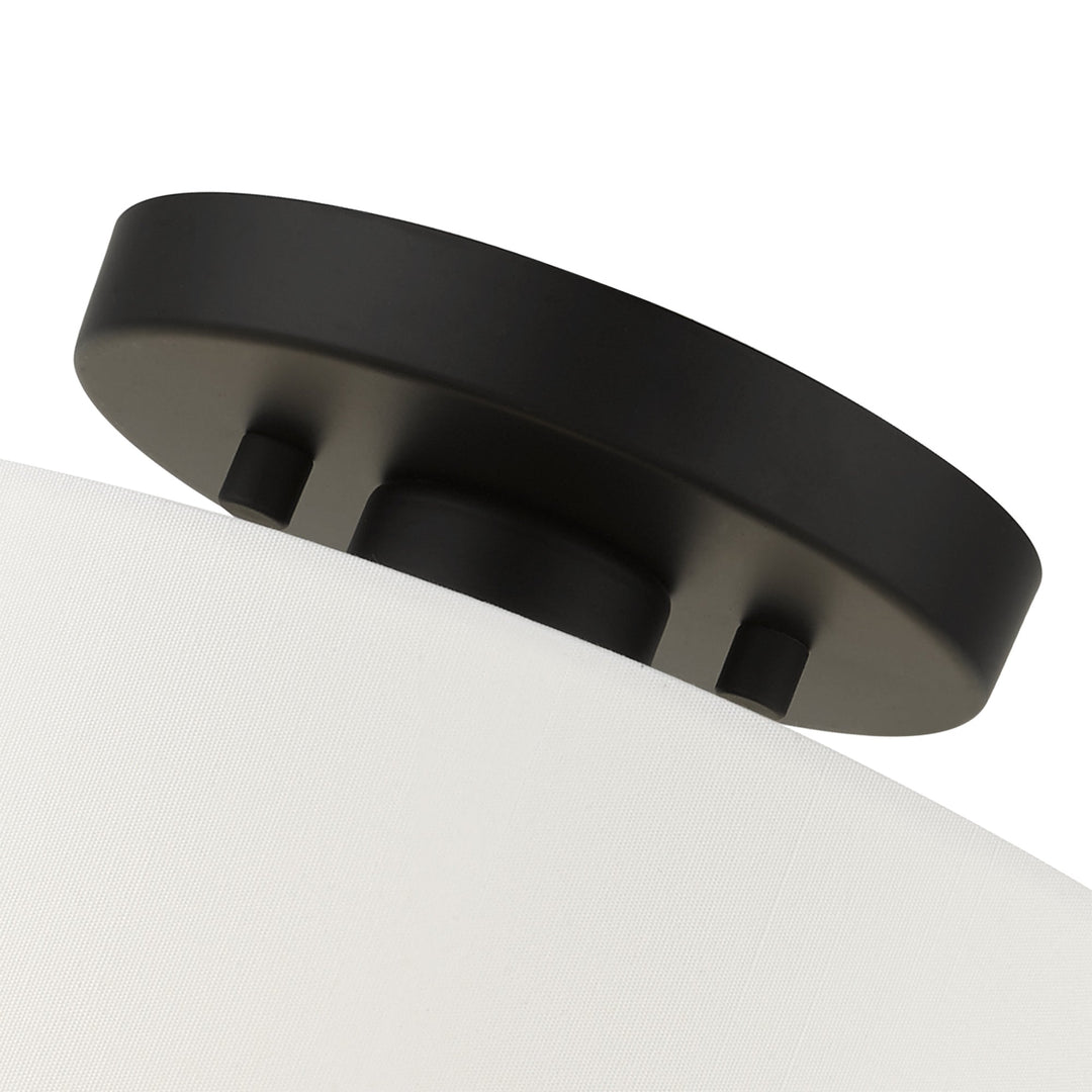 ##Antique Hardware## 1 Light Black Semi Flush