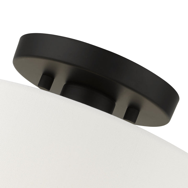 ##Antique Hardware## 1 Light Black Semi Flush