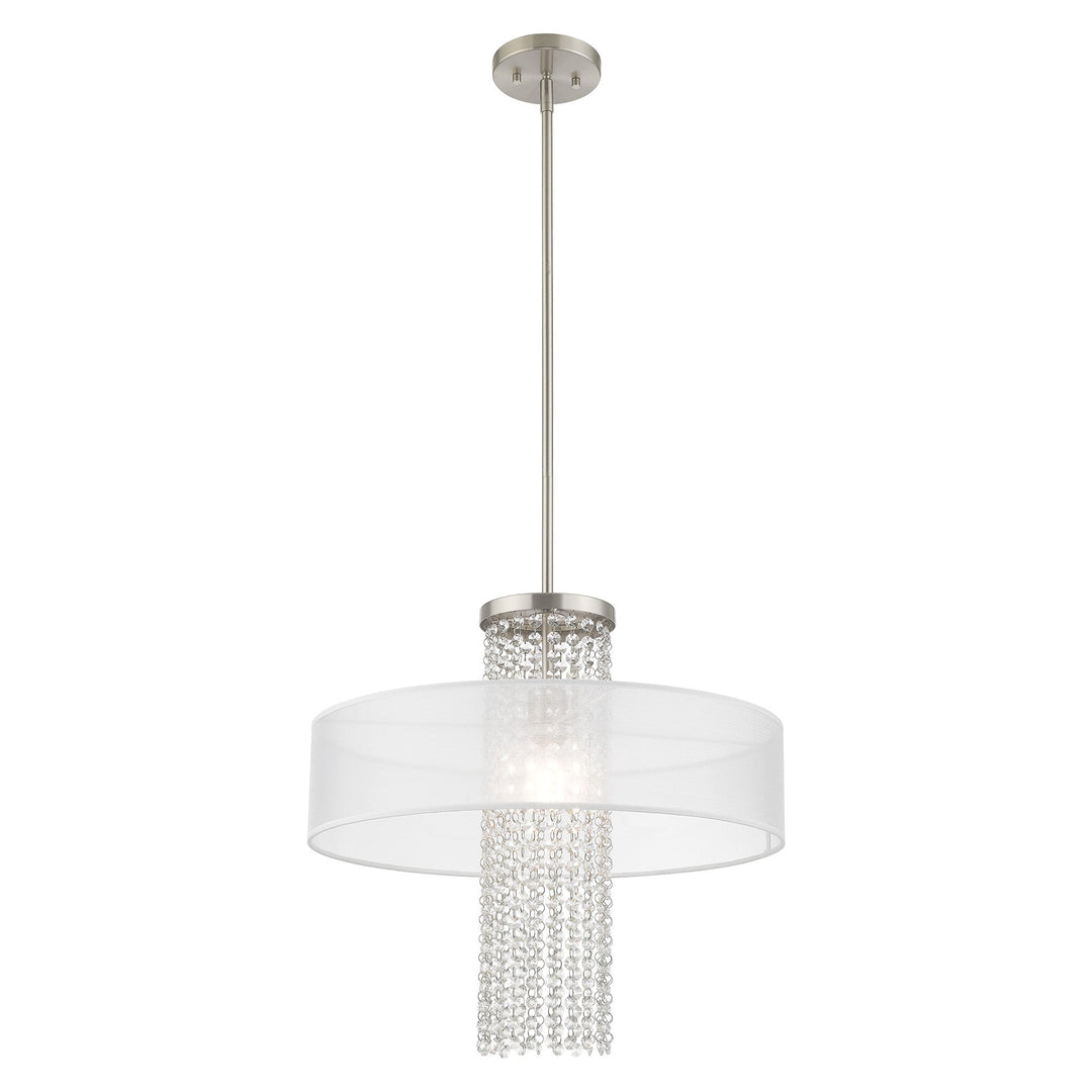 ##Antique Hardware## 1 Light Brushed Nickel Pendant Chandelier