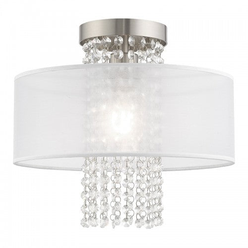 ##Antique Hardware## 1 Light Brushed Nickel Ceiling Mount