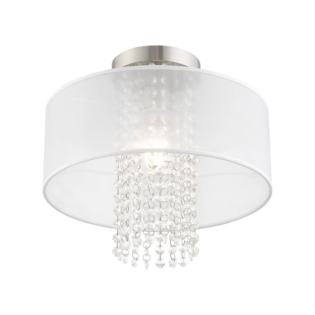 ##Antique Hardware## 1 Light Brushed Nickel Ceiling Mount